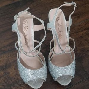 SOLD! Silver sparkle heels